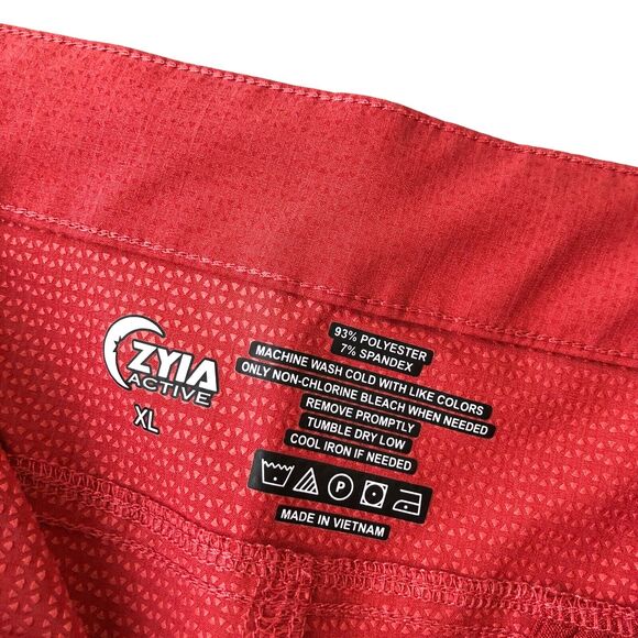 Zyia Active Shorts Size XL Red Not Just a Trail Short Long Belted EUC - Picture 7 of 8